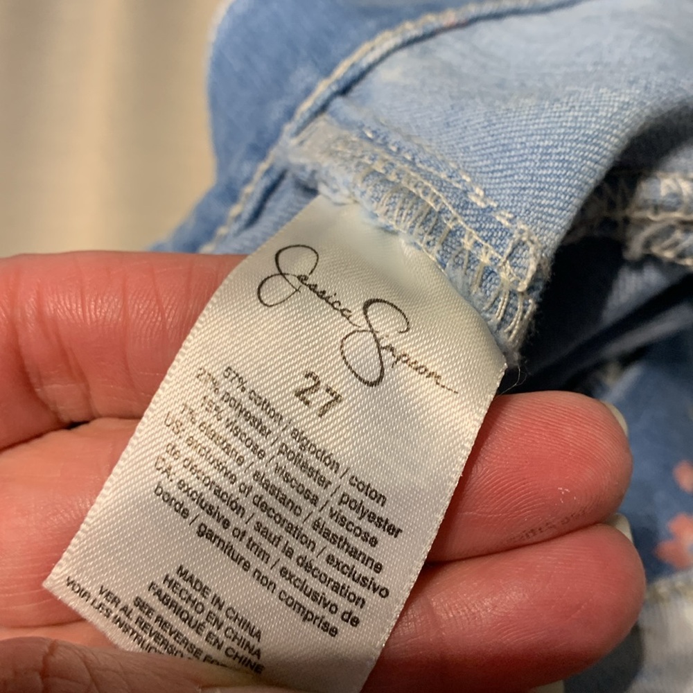 Jessica Simpson Kiss Me Super Skinny Floral Jeans Size 27 - Picture 9 of 9